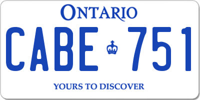 ON license plate CABE751