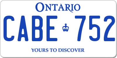 ON license plate CABE752