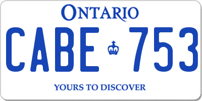 ON license plate CABE753