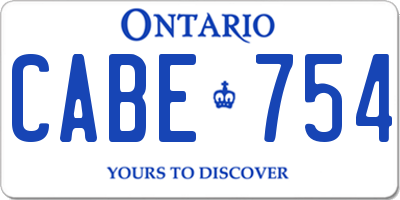 ON license plate CABE754