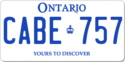 ON license plate CABE757