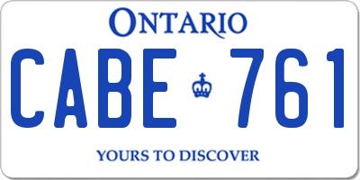 ON license plate CABE761