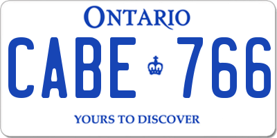 ON license plate CABE766