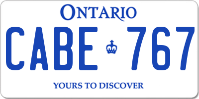 ON license plate CABE767