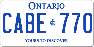 ON license plate CABE770