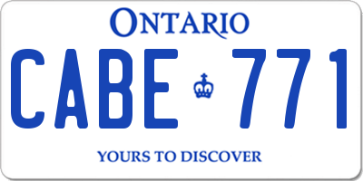 ON license plate CABE771