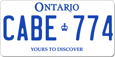 ON license plate CABE774