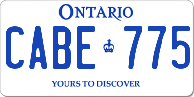 ON license plate CABE775