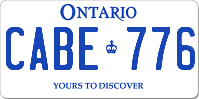 ON license plate CABE776