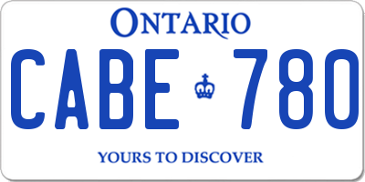 ON license plate CABE780