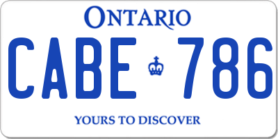 ON license plate CABE786