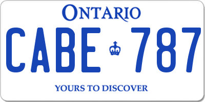 ON license plate CABE787