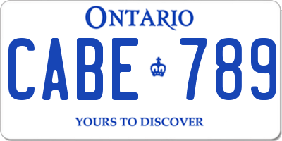 ON license plate CABE789