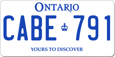 ON license plate CABE791