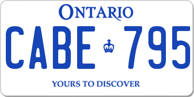 ON license plate CABE795