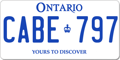 ON license plate CABE797