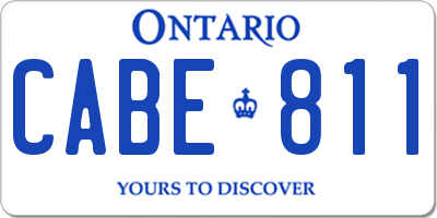 ON license plate CABE811