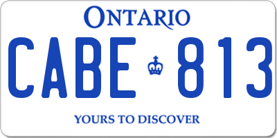 ON license plate CABE813