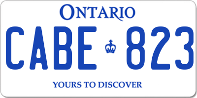 ON license plate CABE823