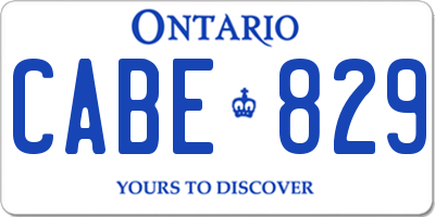 ON license plate CABE829