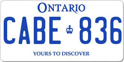 ON license plate CABE836