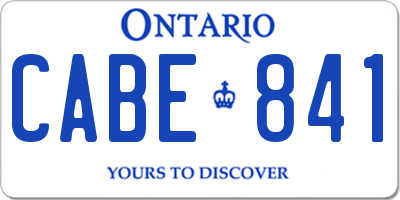 ON license plate CABE841