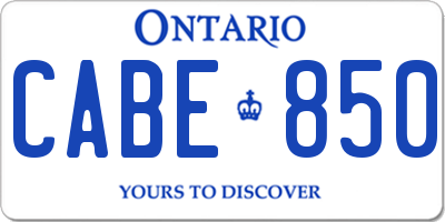 ON license plate CABE850