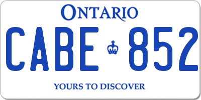 ON license plate CABE852