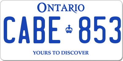 ON license plate CABE853