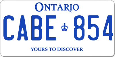 ON license plate CABE854