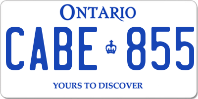 ON license plate CABE855