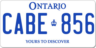 ON license plate CABE856