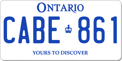 ON license plate CABE861