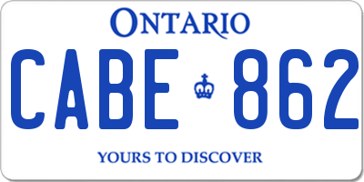 ON license plate CABE862