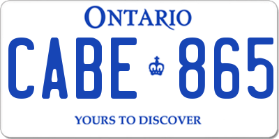 ON license plate CABE865