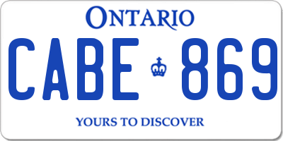 ON license plate CABE869