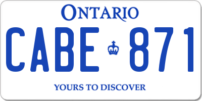 ON license plate CABE871