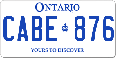 ON license plate CABE876