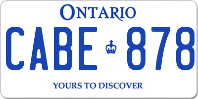 ON license plate CABE878