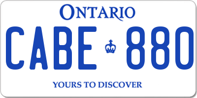 ON license plate CABE880