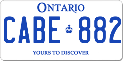 ON license plate CABE882