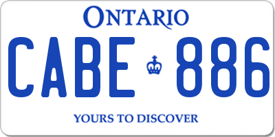 ON license plate CABE886