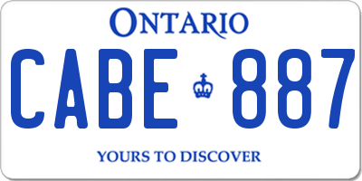 ON license plate CABE887