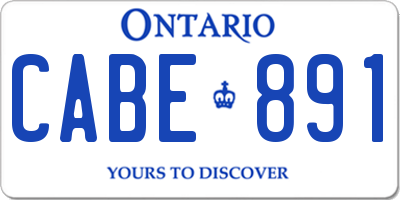 ON license plate CABE891