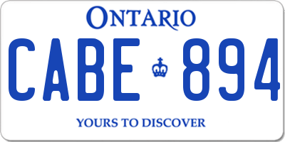 ON license plate CABE894