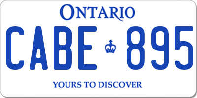 ON license plate CABE895