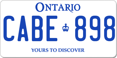 ON license plate CABE898