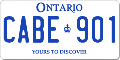 ON license plate CABE901