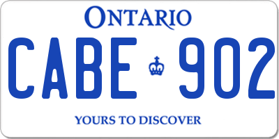 ON license plate CABE902