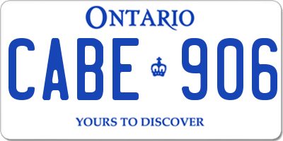 ON license plate CABE906